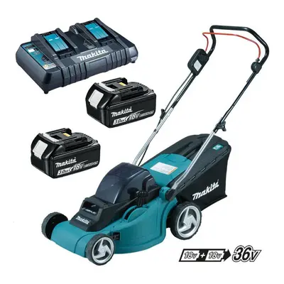 Makita DLM380RT2 18v 36v LXT Cordless Lawn Mower x 3.0ah Battery Dual Charger