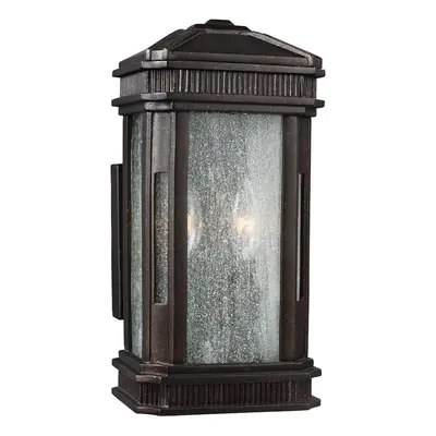 Outdoor IP44 Twin Wall Light Gilded Bronze LED E14 60W