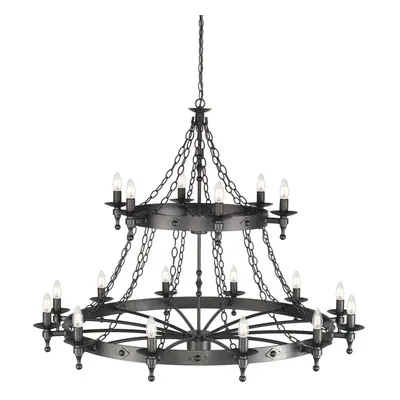 18 Bulb Chandelier Tier Hand Crafted Graphite Finish Black LED E14 60W