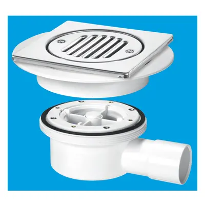 McAlpine VSG52T6SS Two-Piece Valve Shower Gully: Tile with removable Grid, 1Â½" Horizontal Outle