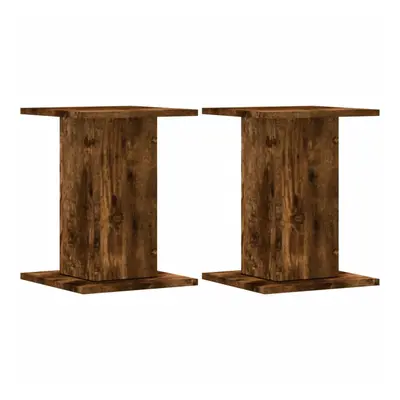 (smoked oak, x x cm) vidaXL Speaker Stands Living Room Speaker Floor Stand pcs Engineered Wood