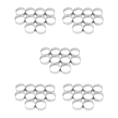 50 Pack 5cm Stainless Steel Tart Ring, Heat-Resistant Perforated Cake Mousse Round Ring Baking T