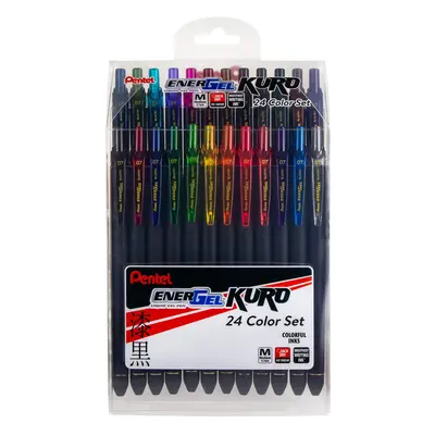 EnerGel Kuro Liquid Gel Pen (0.7mm) Medium line Assorted Ink 24-pk