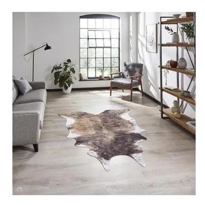 Brown Cow Print Rug- 130cm x 155cm