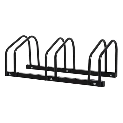 HOMCOM Bike Parking Rack Bicycle Locking Storage Stand for Cycling Black