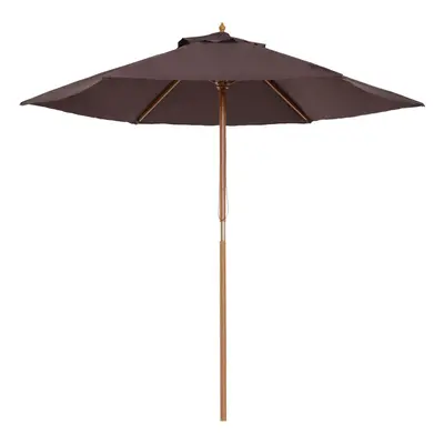 Outsunny 2.5m Wood Garden Parasol Sun Shade Patio Outdoor Wooden Umbrella Canopy