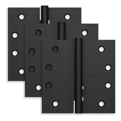 Schlage 4"" Door Hinge with Square Corner in Matte Black (3-Pack)