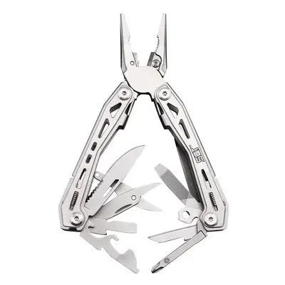 (grey) SQT Multifunctional Folding Knife Plier Multitool Camping Outdoor EDC Hand Tool Pliers Sm