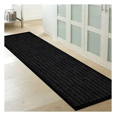 (80 x cm, Black) Heavy Duty Rubber Mats Non Slip Backed Runners Mat