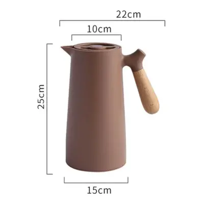 (brown) 1l Large Capacity Thermos Thermal Insulation Kettle Household Thermal Insulation Pot Gla