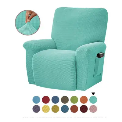 (light blue, 4PCS) Fashion Recliner Sofa Covers Elastic Armchair Sofa Cover Stretch Soft Couch C