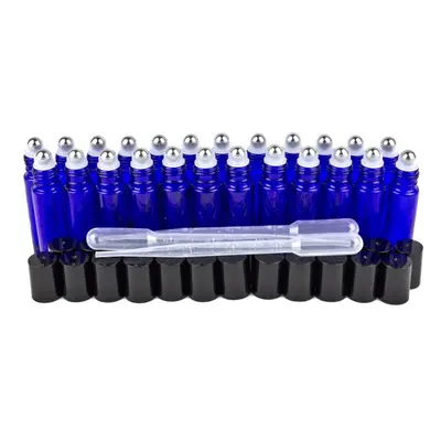 24 Glass Cobalt Blue Essential Oils Roller Bottles Refillable ml Ro