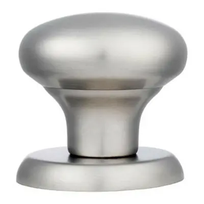 Large Round Centre Door Knob Satin Stainless Steel 70mm Rose Outdoor Modern