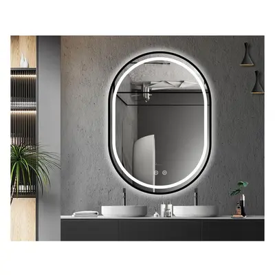 (Amias, 600x800mm) BELOFAY Bathroom LED Mirror, Illuminated Bathroom Toughened Mirror