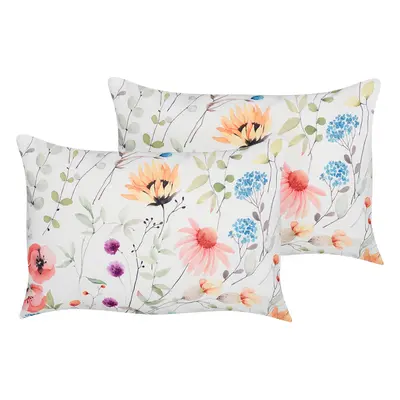 Set of Outdoor Cushions MONESI Floral Pattern x cm Multicolour