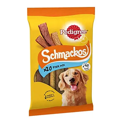 Pedigree Schmackos Fish Mix - Dog Treats in A Variety of Fish Flavours, Strips, x g