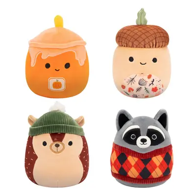 Squishmallows Original 5in Harvest 4-Pack - Hans Hedgehog Mac Acorn Misha Candle Rocky Raccoon -