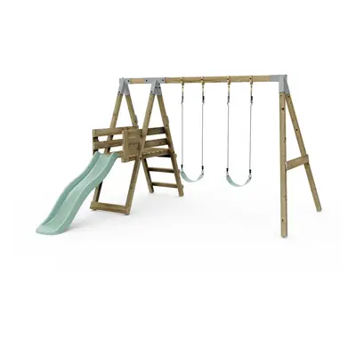 Premium Double Swing with Deck - Flex Mint Green