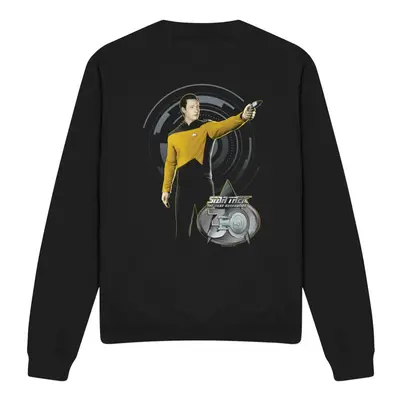 (L, Black) Star Trek Unisex Adult Data Sweatshirt