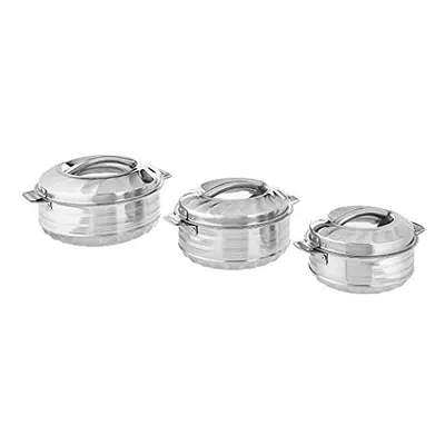 Vinod 3-Piece Insulated Casserole Food Warmer/Cooler Hot Pot Gift Set, 1000mL+1500mL+2500mL, Sta