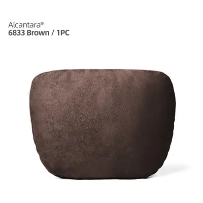 (Alcantara Coffee 1pc) Alcantara Soft Car Headrest Neck Pillow Cushion Auto Accessories Universa