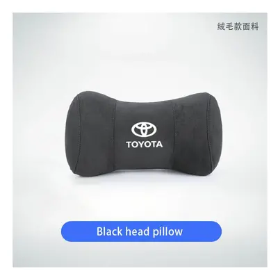 (Black) Car Neck Pillows Tumbled Fur Auto Seat Headrest Protector For Toyota Corolla