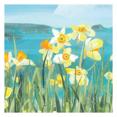 (40.5cm x 40.5cm x 4cm, Multicoloured) Claire Henley Coastal Spring Stretched Canvas