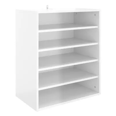 vidaXL Shoe Cabinet High Gloss White Engineered Wood Shoe Storage Shelf Rack