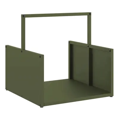 (olive green) vidaXL Firewood Rack Black 40x40x40 cm Cold-rolled steel fireplace log holder