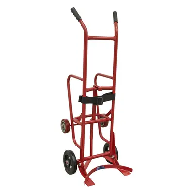 205L Drum Stillage Trolley - Spring Loaded Mechanism - Bracing Strap - Wheeled