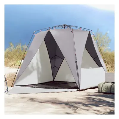 vidaXL Beach Tent 4-Person Grey Quick Release Waterproof