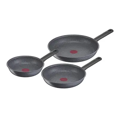 Tefal Natural On Set of Frying Pans 20/24/28 cm, Non-Stick Coating, Thermo-Signal Function, Heal