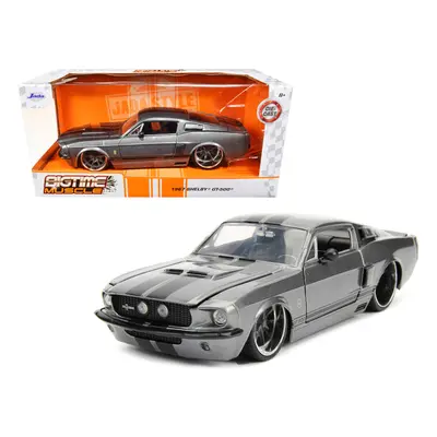 1967 Ford Mustang Shelby GT500 Gray Metallic with Black Stripes Bigtime Muscle Series 1/24 Dieca