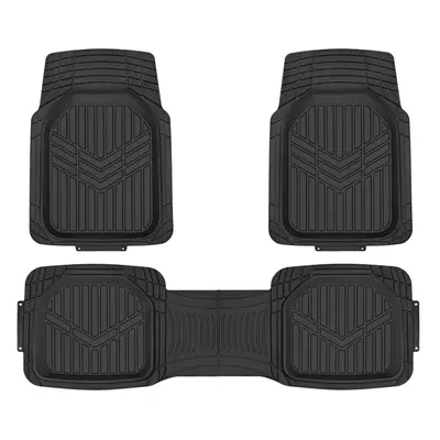 Amazon Basics 3-Piece All-Weather Heavy Duty Full Set Rubber Floor Mats for Universal Fit in Car