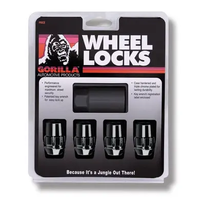 Gorilla Automotive 71621NBC Acorn Black Chrome Wheel Locks 12mm x Thread Size Pack of