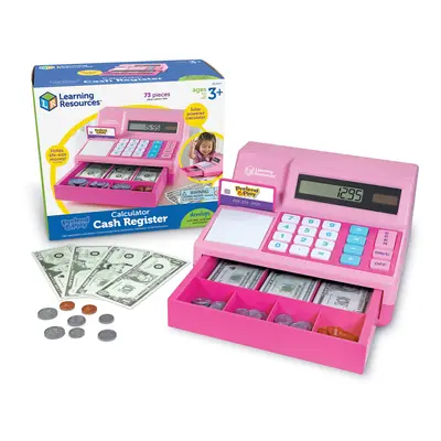 Learning Resources Pretend & Play Calculator Cash Register Pink - Pieces Ages 3+ Cash Register f