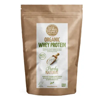 Organic Whey Protein - Natural - 80% Protein, Certified Organic - 500g