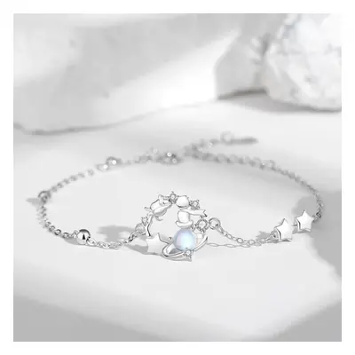 (as the picture, Adjustable size) The Little Prince Rose Bracelet, Female Pure Silver Original D