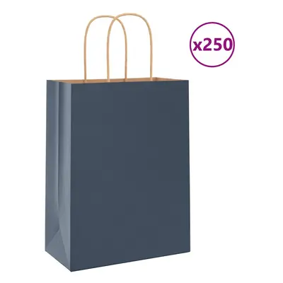 (blue, x x cm/ pcs) vidaXL Paper Bags pcs with Handles Yellow 26x17x25 cm Paper Grocery Bag