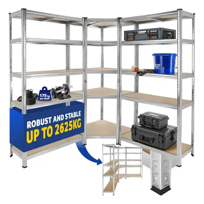 Garage Shelving Unit 3-Part Racking System Heavy Duty Storage Shelves 2625kg