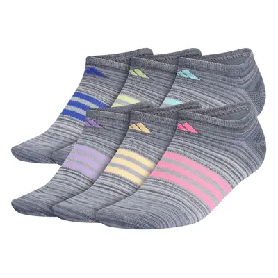 adidas Women's Superlite No Show Socks (6-Pair) Onix Grey/Grey/Lucid