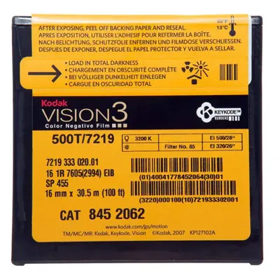 Kodak 16mm Vision3 100ft (33m) 500T/7219