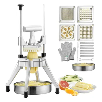 Commercial Vegetable Fruit Chopper, Stainless Steel French Fry Cutter with Blades 1/4" 3/8" 1/2"