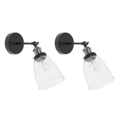 Set of Wall Lamps LOVAT Adjustable Metal Transparent Black