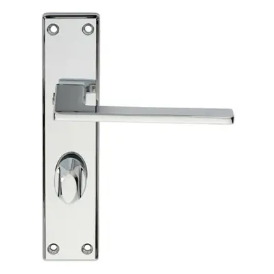 Flat Straight Lever on Bathroom Backplate Handle x 40mm Polished Chrome