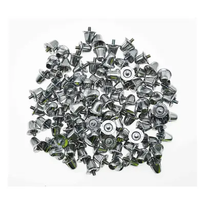 100 PACK 15mm Alloy Rugby Union Boot Studs - Screw-in Silver Grass Shoe Grips