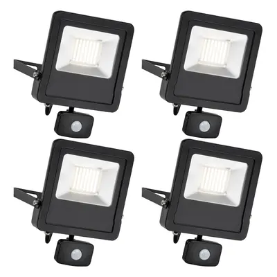 4 PACK Outdoor IP65 Automatic Floodlight - 50W Cool White LED - PIR Sensor