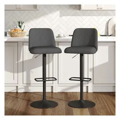 2 Set Swivel Counter Bar Stools with High Backrest