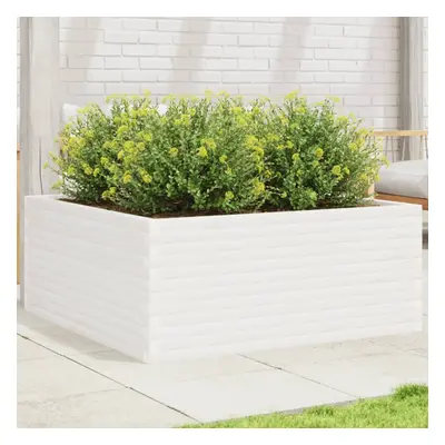 vidaXL Garden Planter White 110x110x46 cm Solid Wood Pine