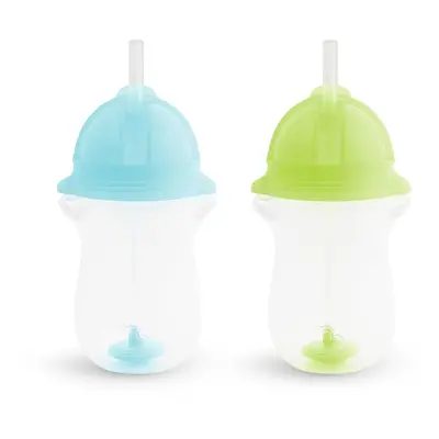 Munchkin Any Angle Weighted Toddler Straw Cup with Click Lock Lid Ounce Pack Blue/Green